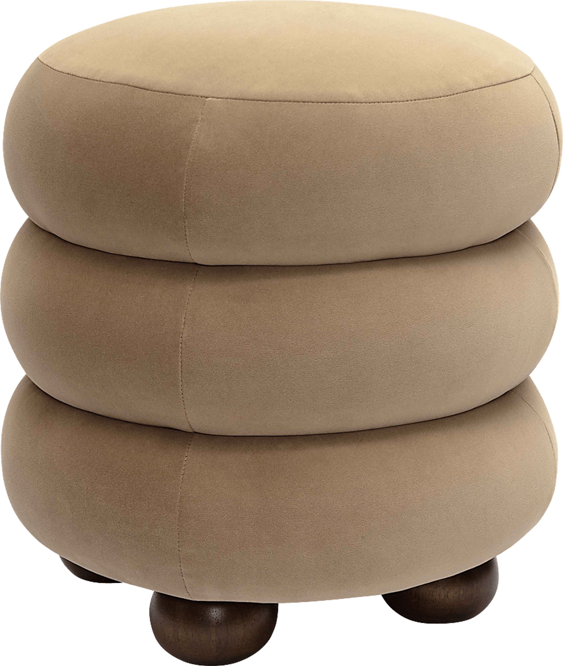 Hoytpeak Taupe Ottoman - Image 1