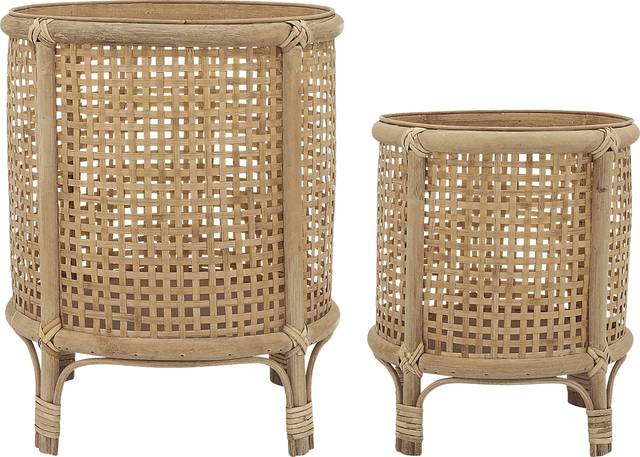 Hudgkins Brown Planter, Set of 2 - Thumbnail - Image 1