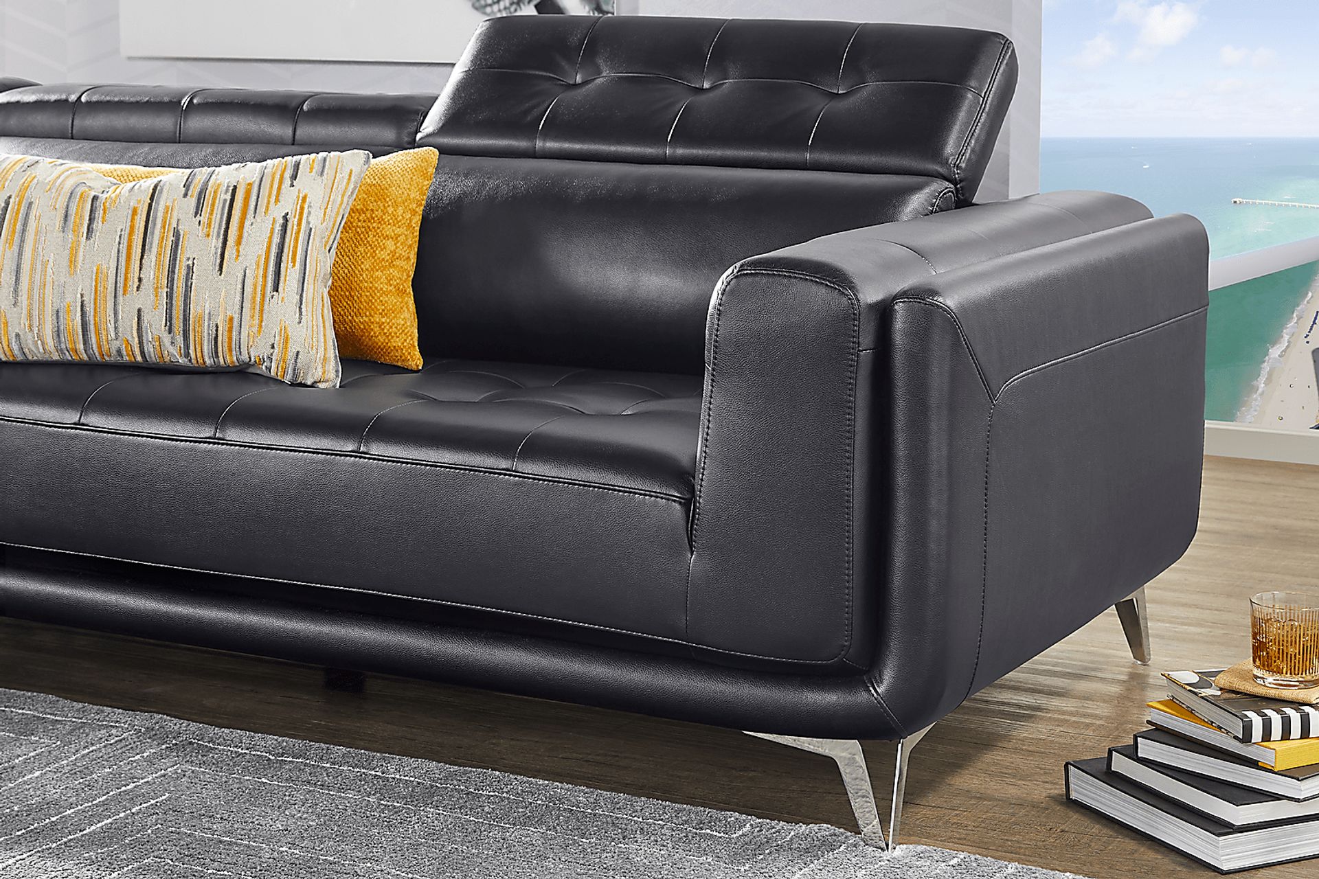 Hudson Heights Black 5 Pc Sectional Living Room - Image 16