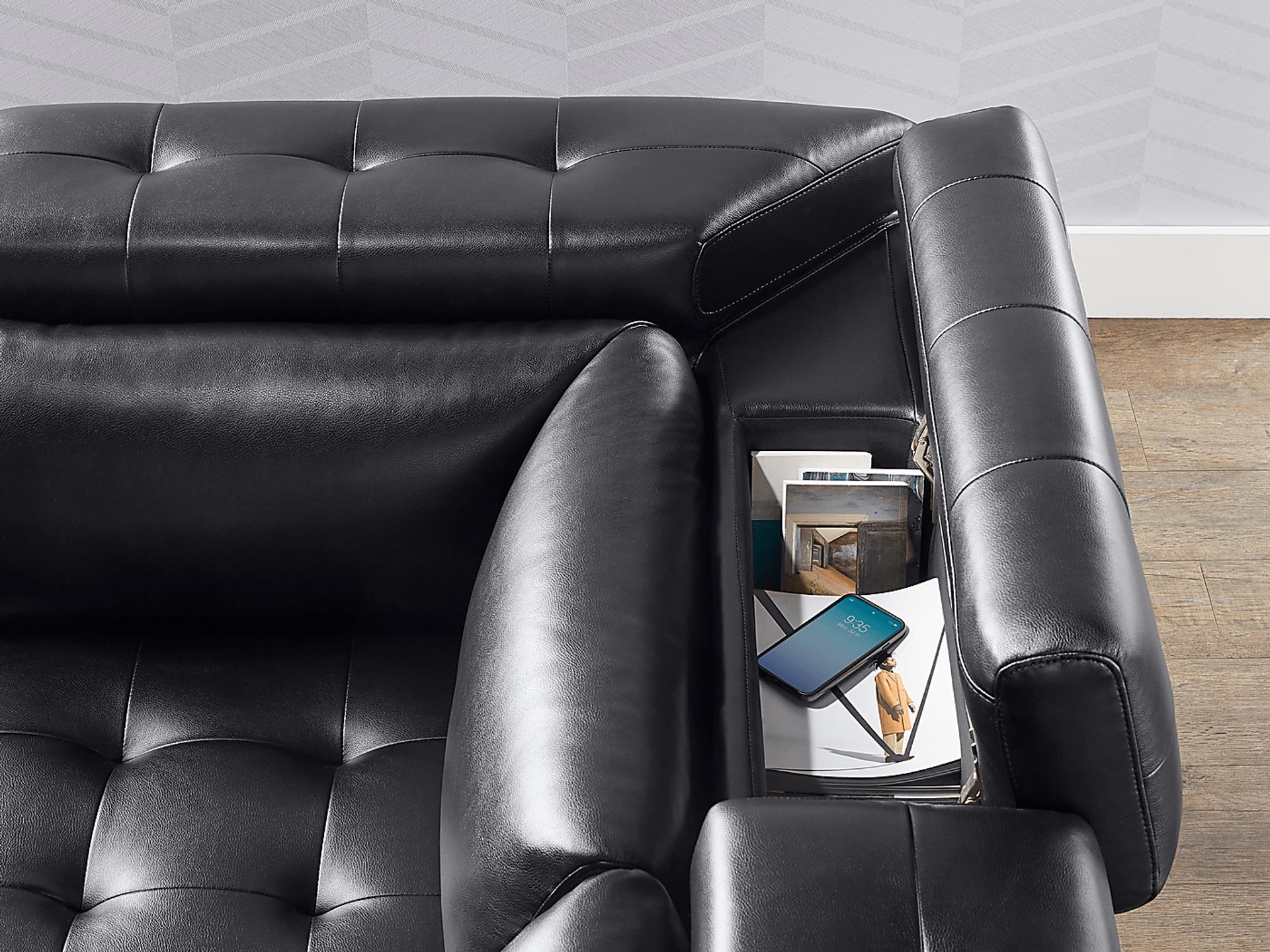 Hudson Heights Black 5 Pc Sectional Living Room - Image 7