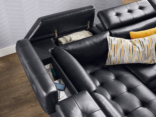 Hudson Heights Black 5 Pc Sectional Living Room - Thumbnail - Image 8