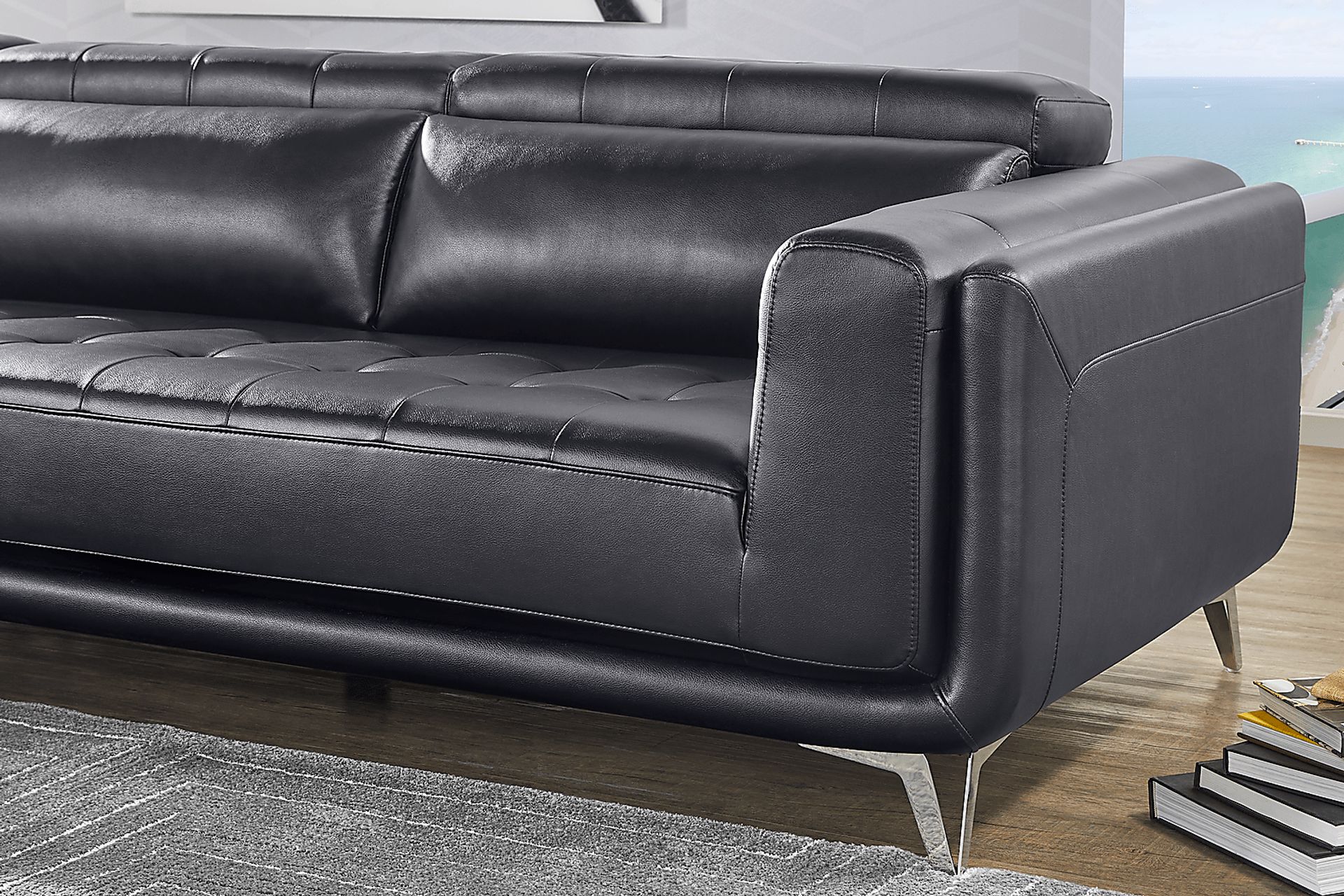 Hudson Heights Black 5 Pc Sectional Living Room - Image 11