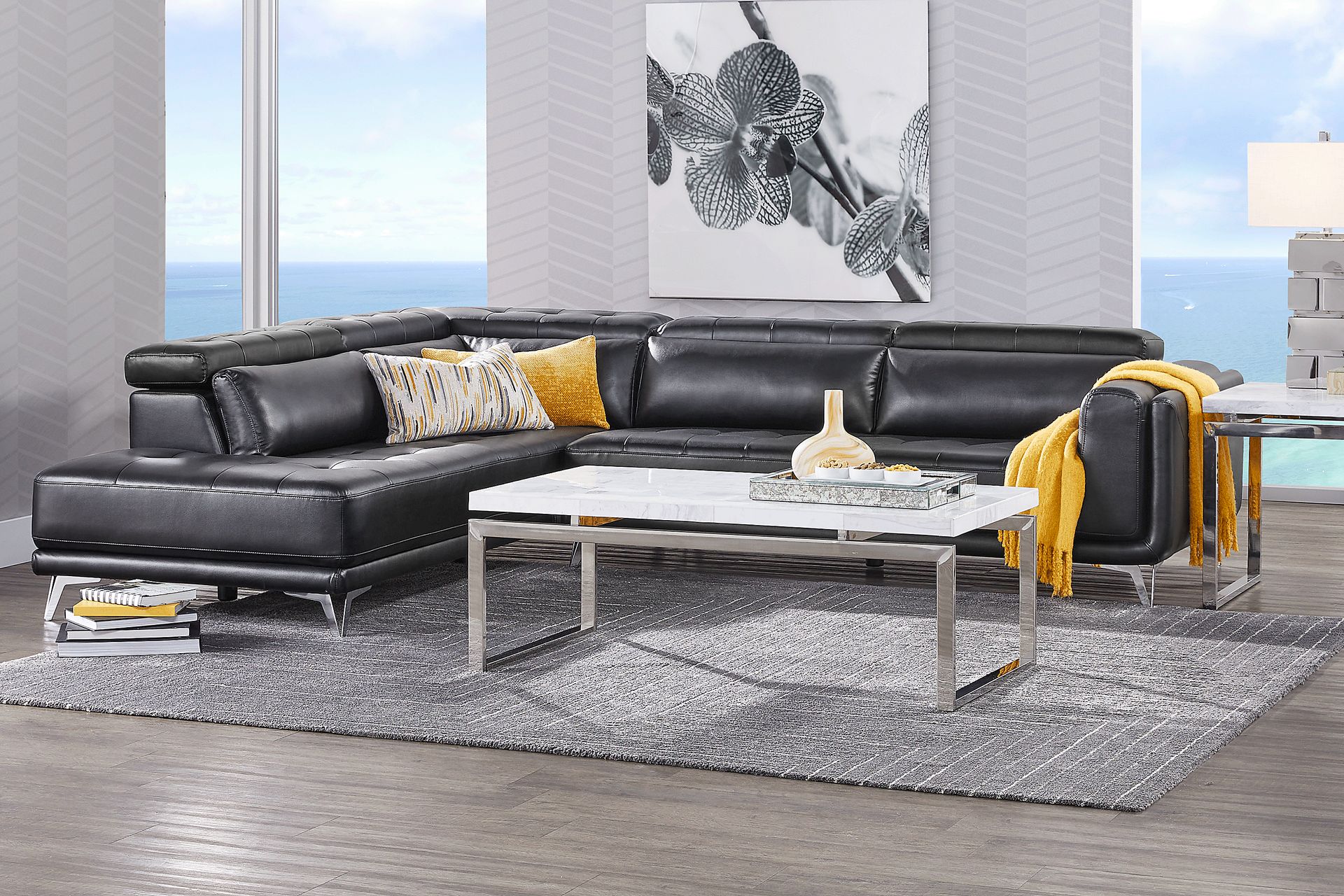 Hudson Heights Black 2 Pc Sectional - Image 2