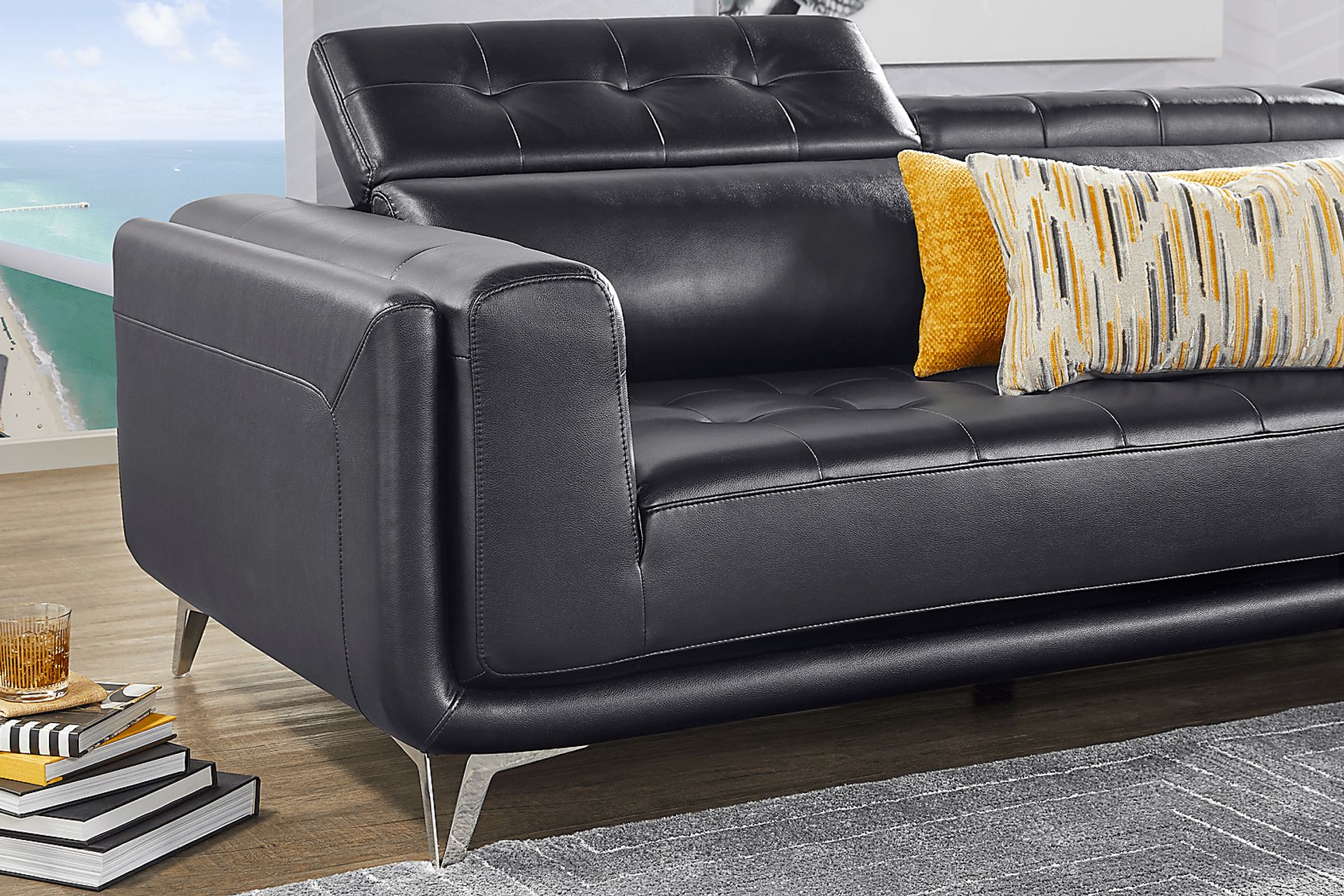 Hudson Heights Black 2 Pc Sectional - Image 15