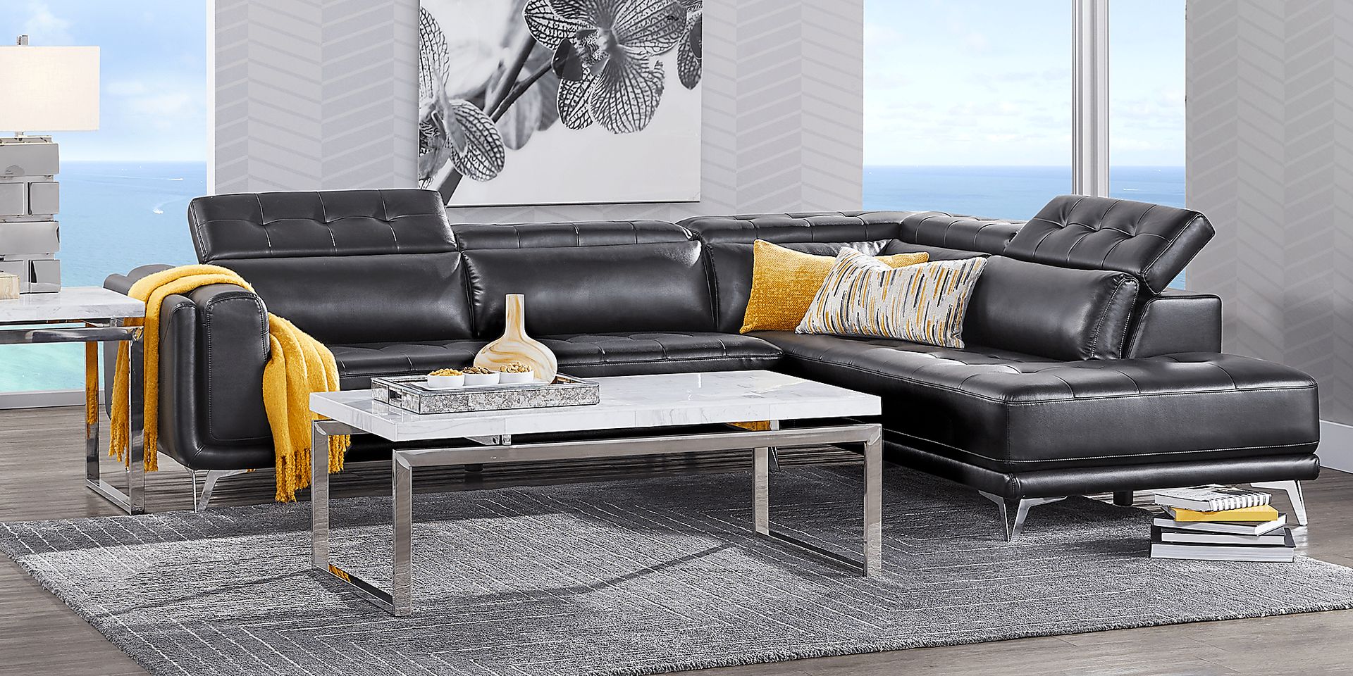 Hudson Heights Black 2 Pc Sectional - Image 3