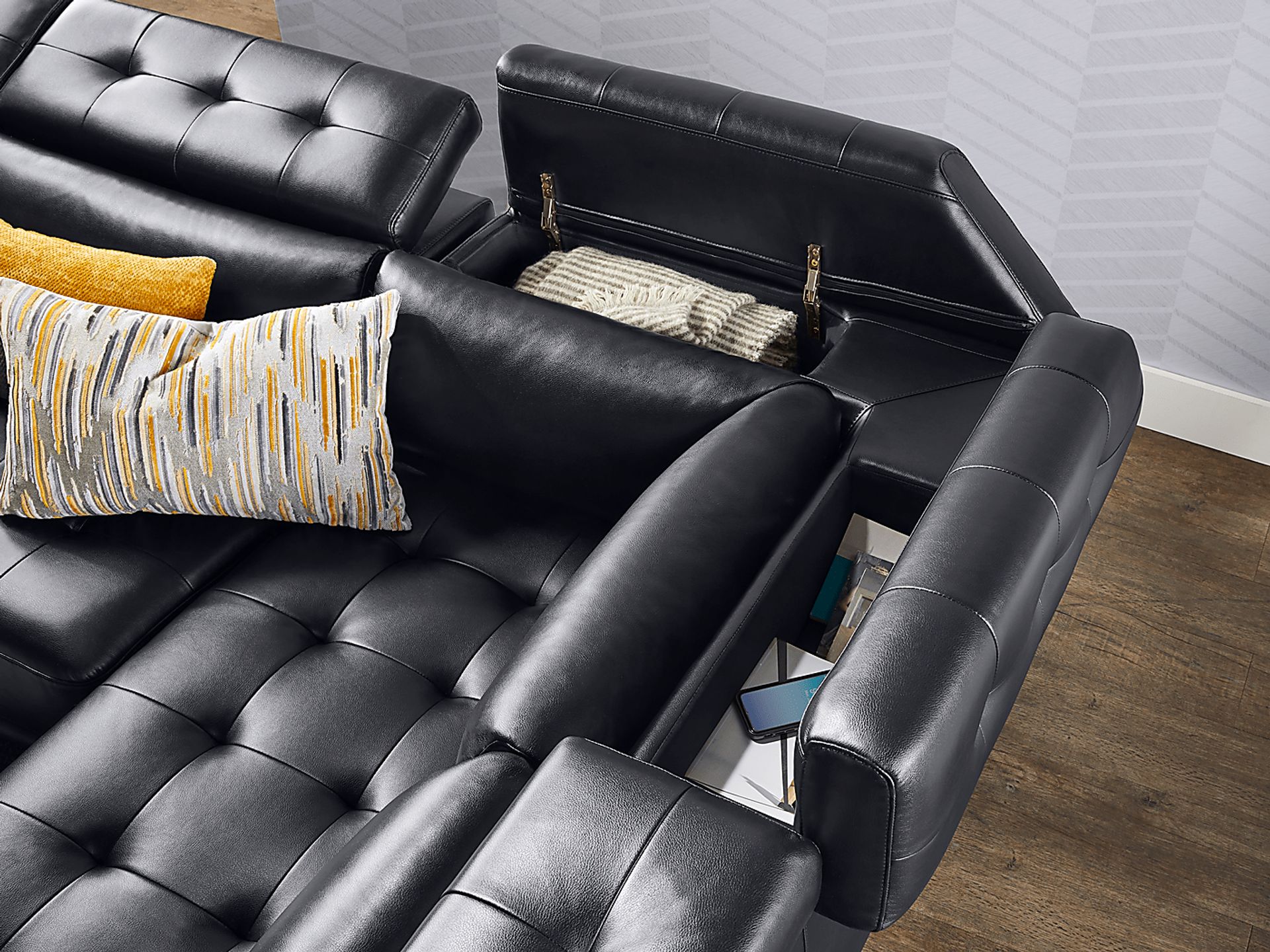 Hudson Heights Black 2 Pc Sectional - Image 7