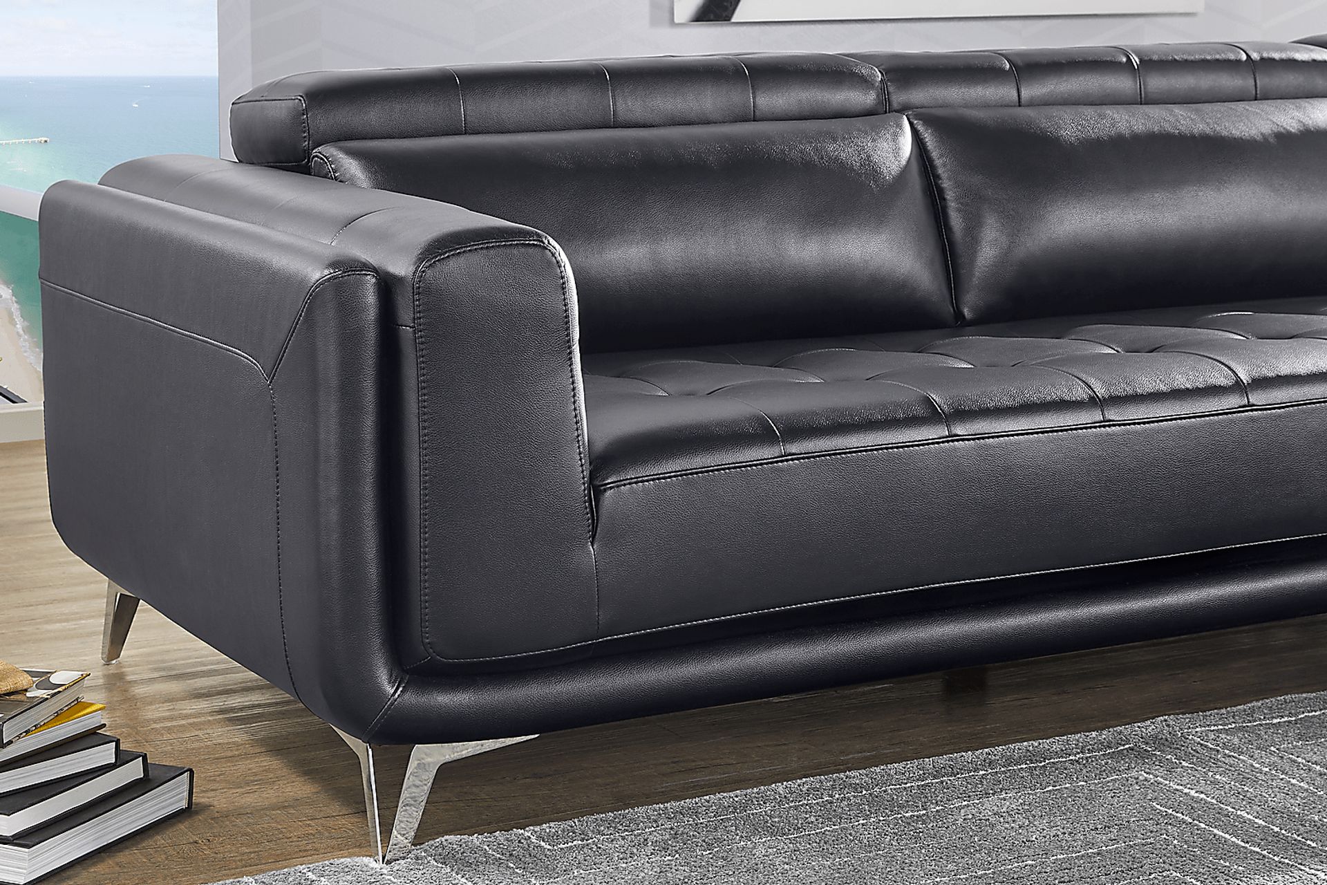 Hudson Heights Black 2 Pc Sectional - Image 10