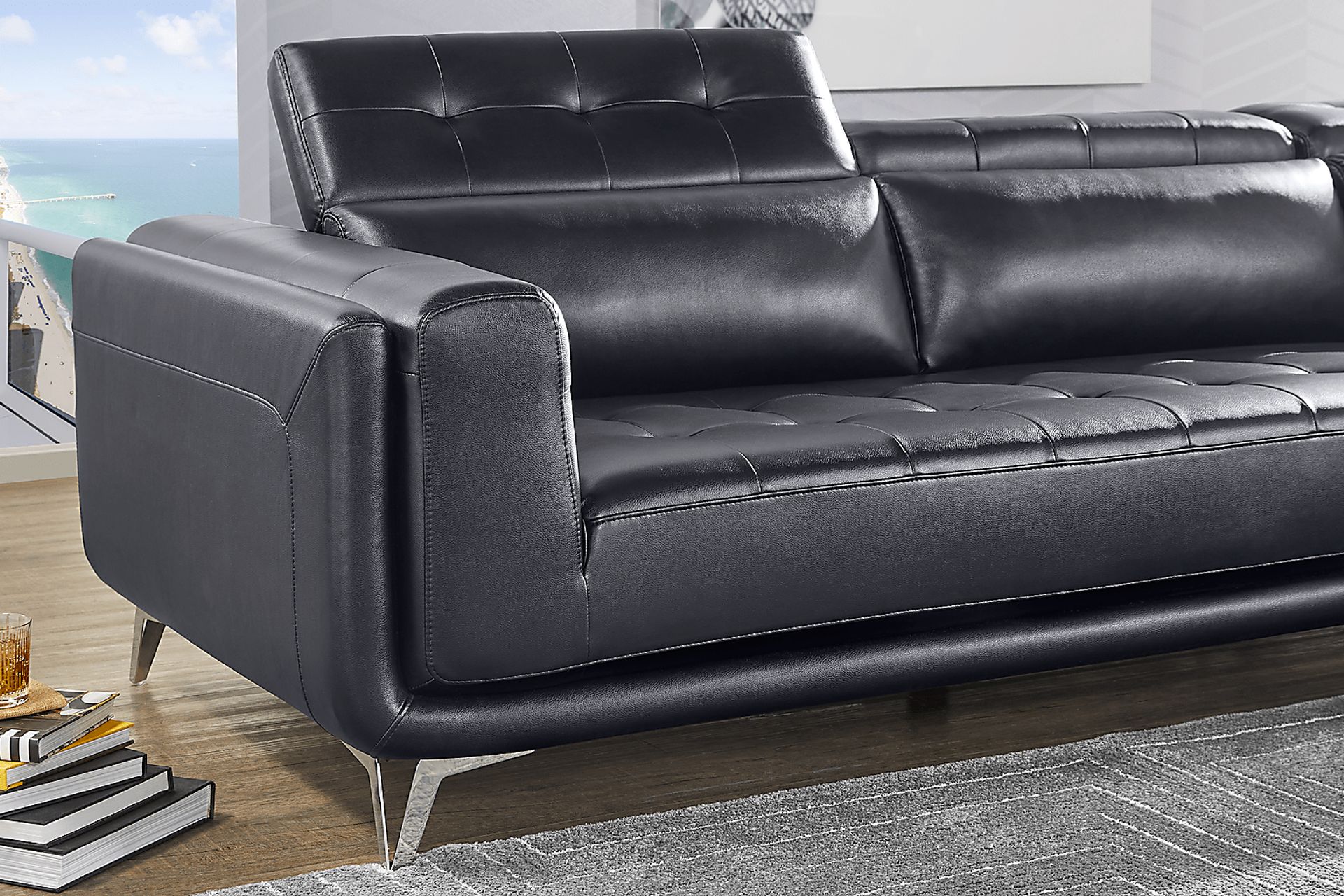 Hudson Heights Black 2 Pc Sectional - Image 11