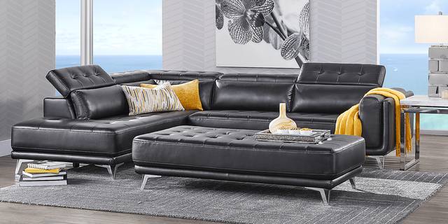 Hudson Heights Black 5 Pc Sectional Living Room - Thumbnail - Image 2