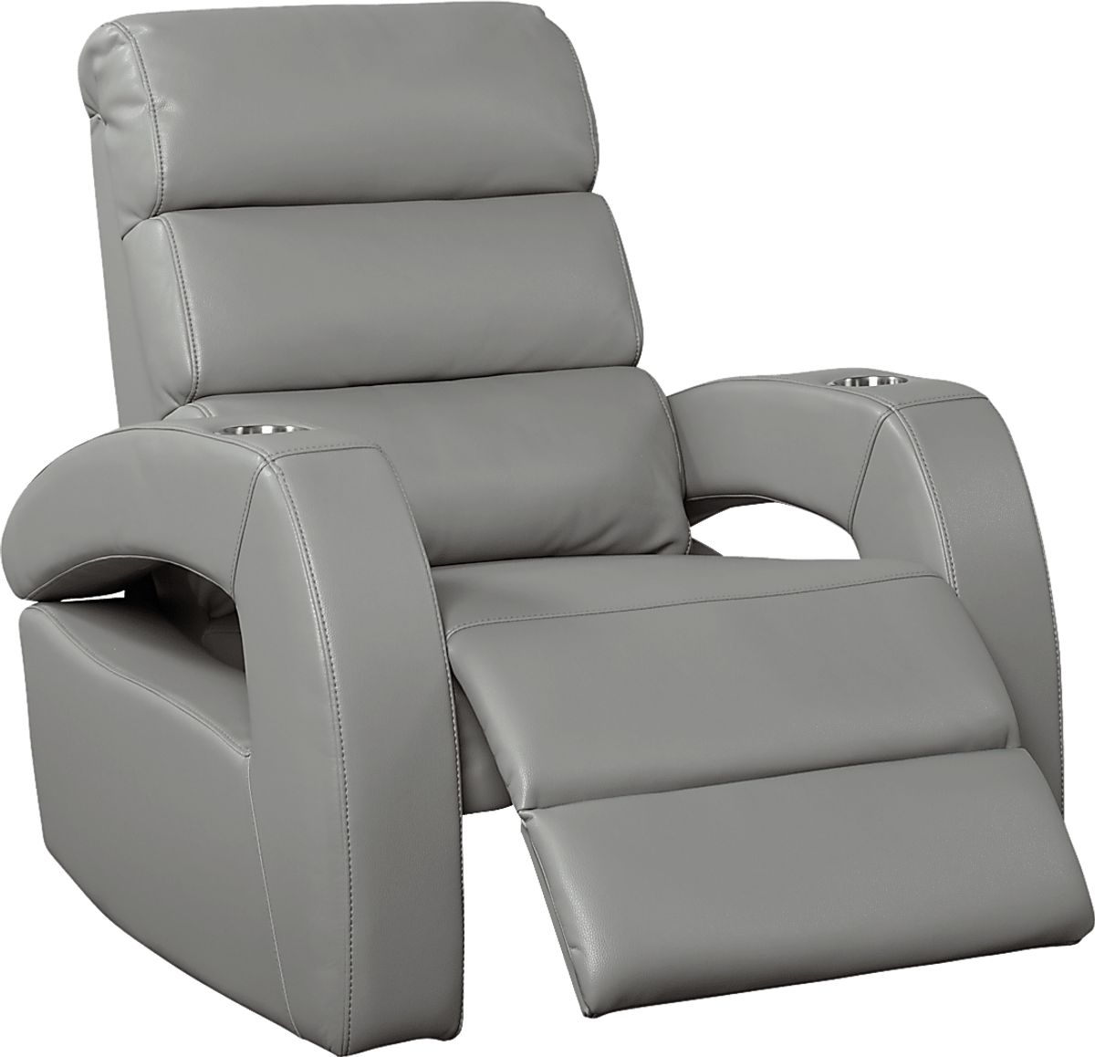 Hudson Heights Dove Gray Synthetic Fabric Power Recliner Rooms to Go