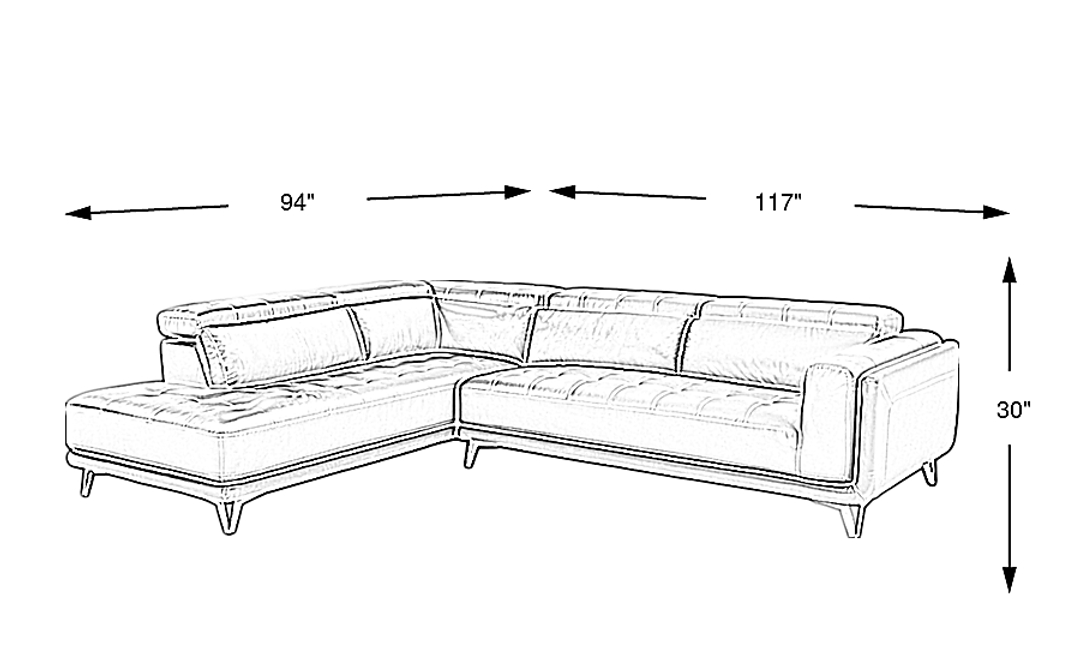Hudson Heights 2 Pc Left Arm Chaise Sectional