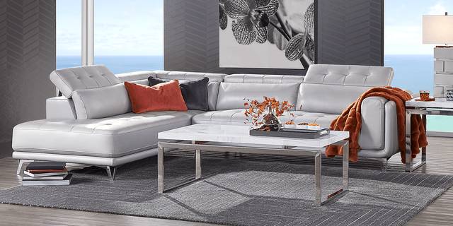 Hudson Heights Platinum 5 Pc Sectional Living Room - Thumbnail - Image 2