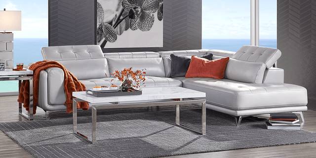 Hudson Heights Platinum 5 Pc Sectional Living Room - Thumbnail - Image 2