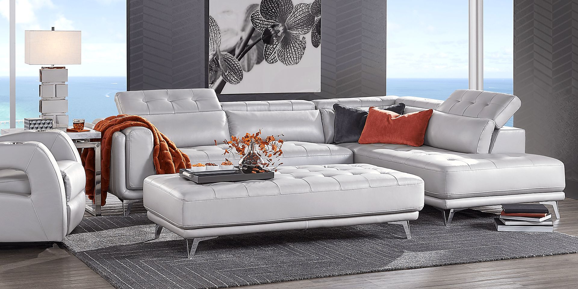 Hudson Heights Platinum 6 Pc Sectional Living Room - Image 2
