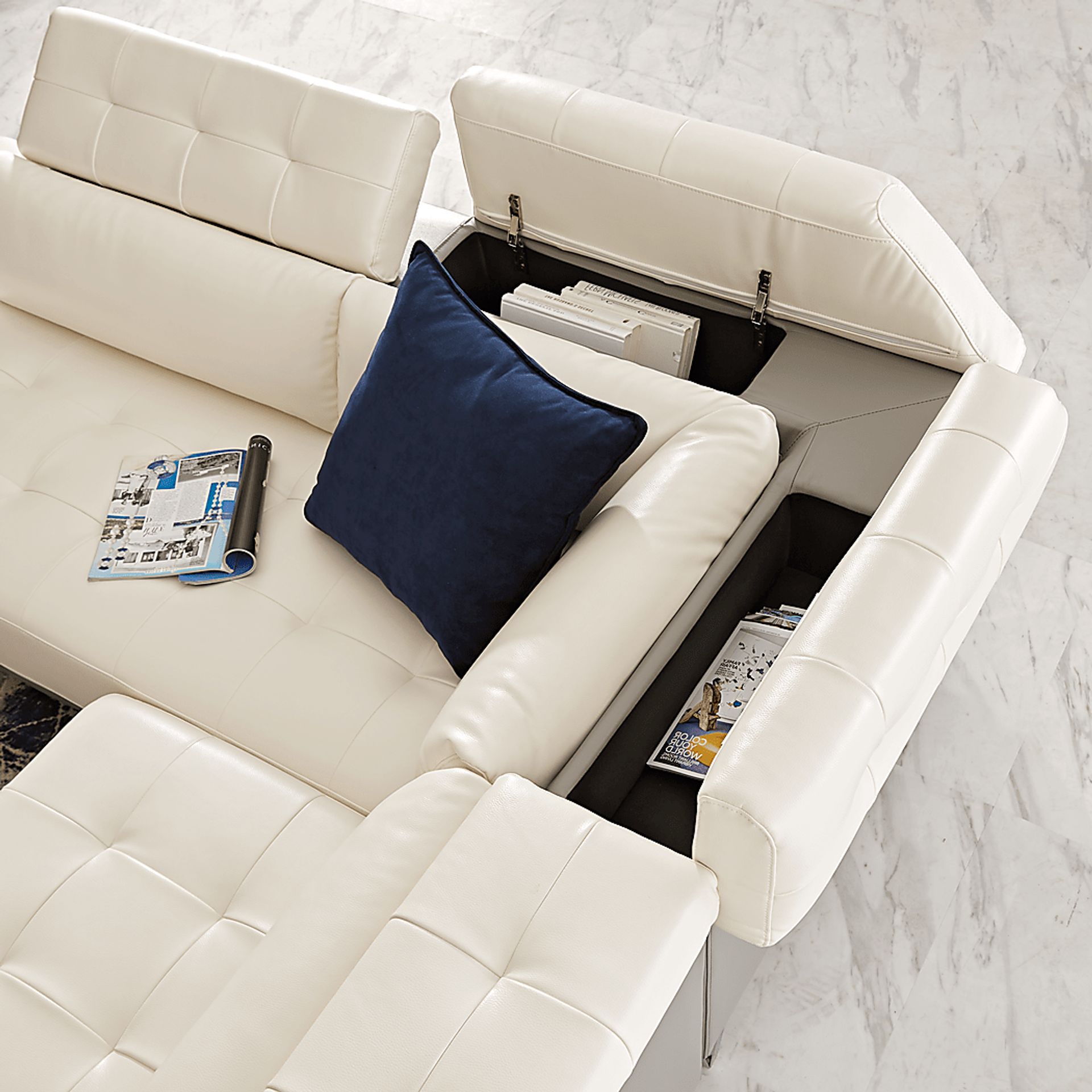 Hudson Heights White 2 Pc Sectional - Image 6