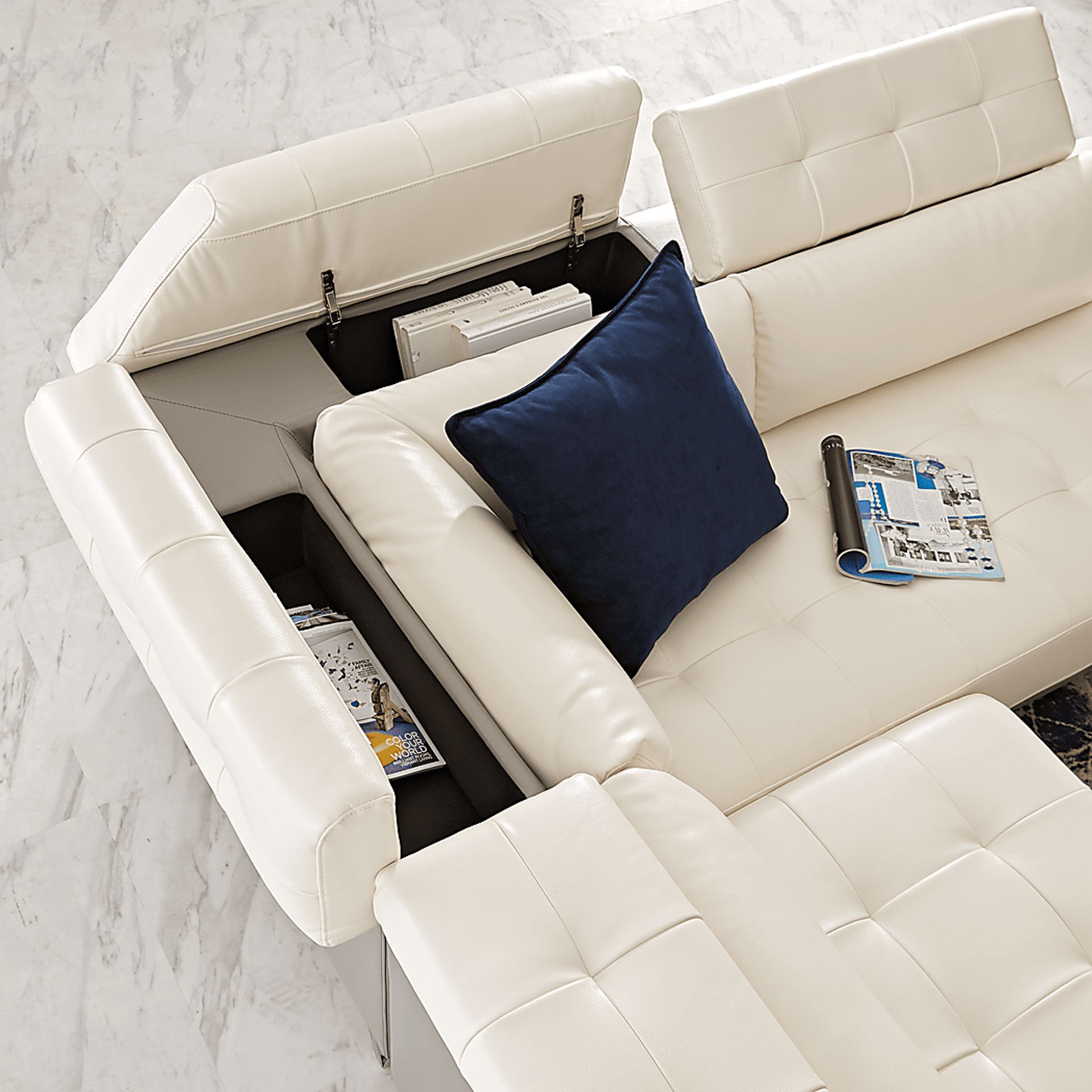 Hudson Heights White 2 Pc Sectional - Image 6
