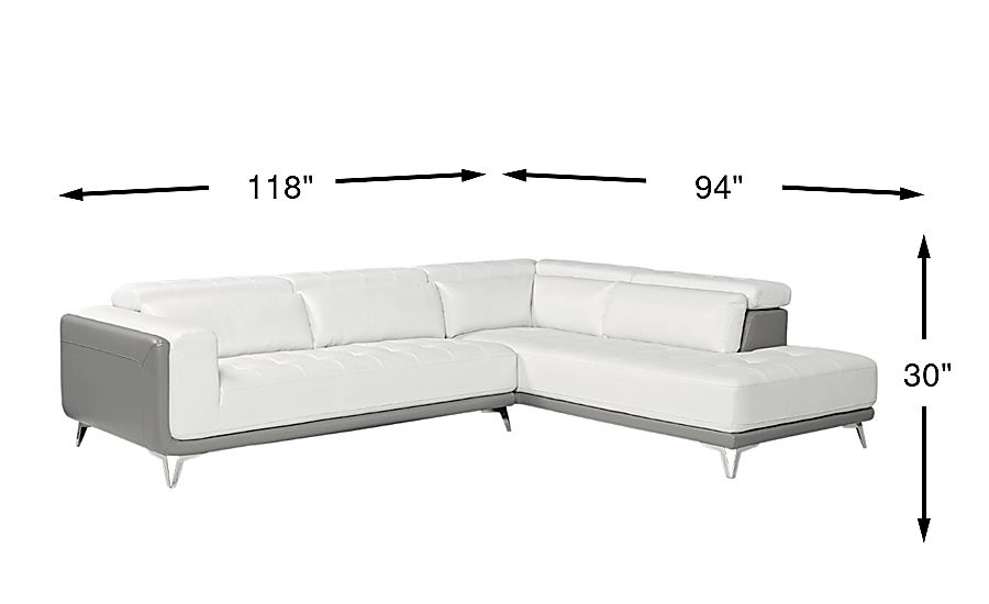 Hudson Heights White 2 Pc Sectional Rooms To Go
