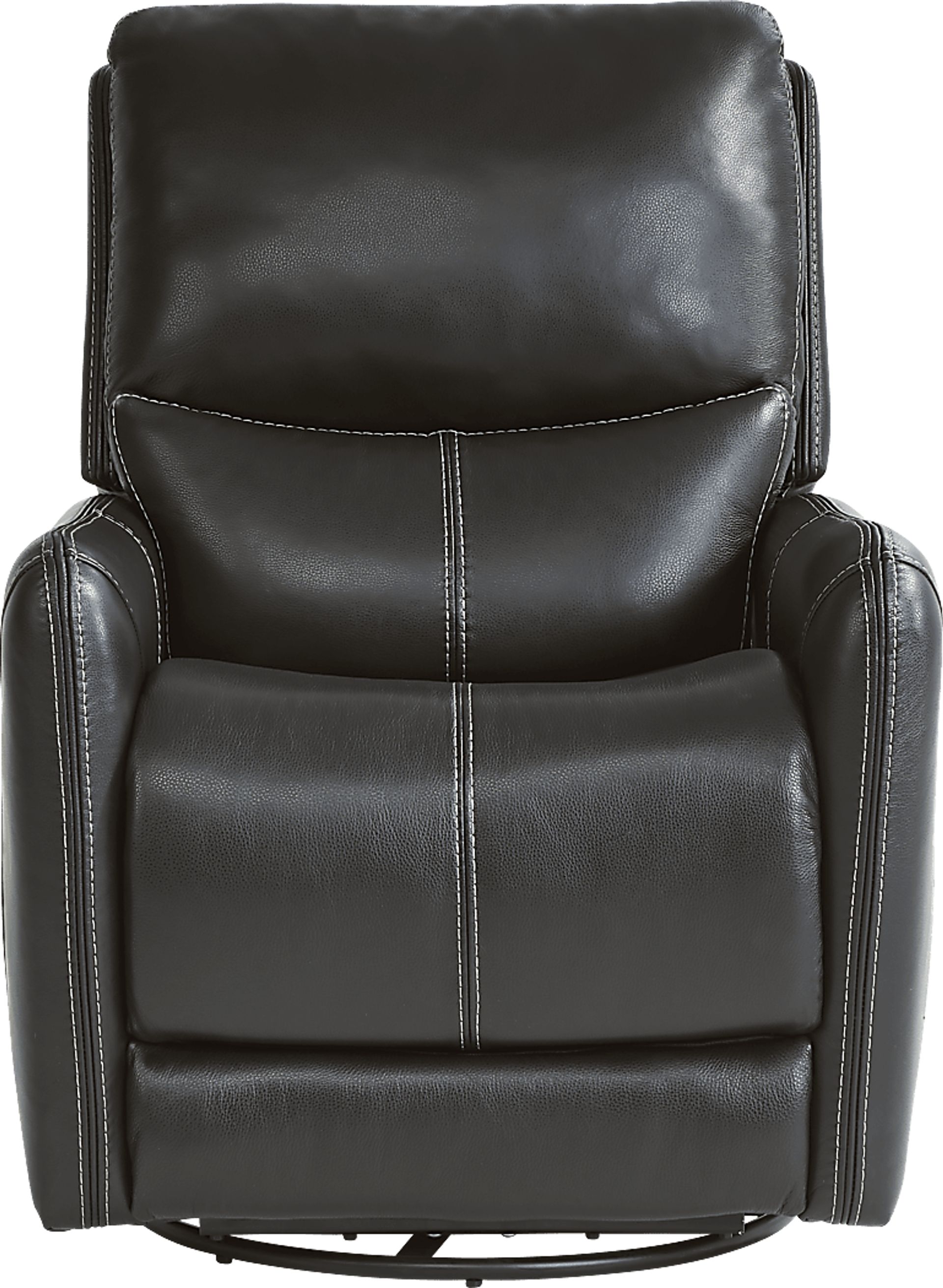 Hudson Place Black Leather Triple Power Swivel Recliner - Image 2