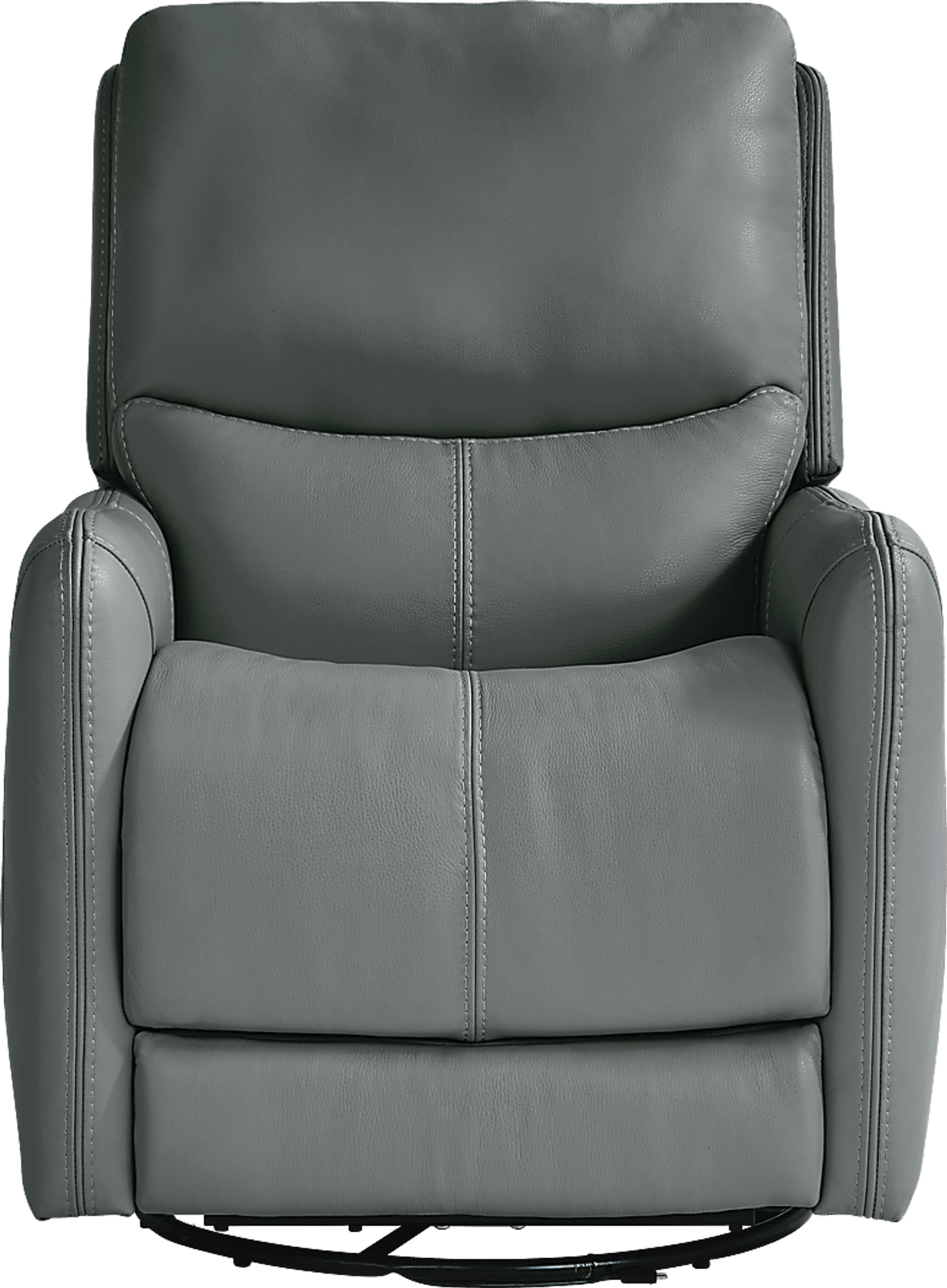 Hudson Place Blue Leather Triple Power Recliner - Image 2