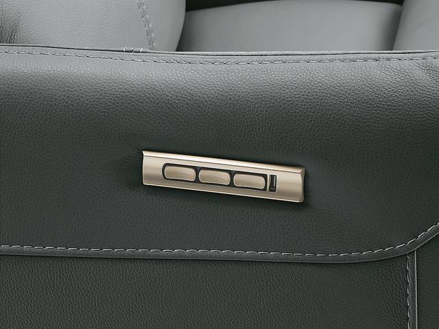 Hudson Place Blue Leather Triple Power Recliner - Thumbnail - Image 3