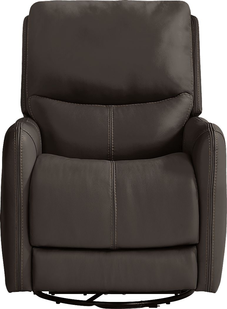 Rooms To Go Hudson Place Leather Swivel Recliner - Thumbnail 2