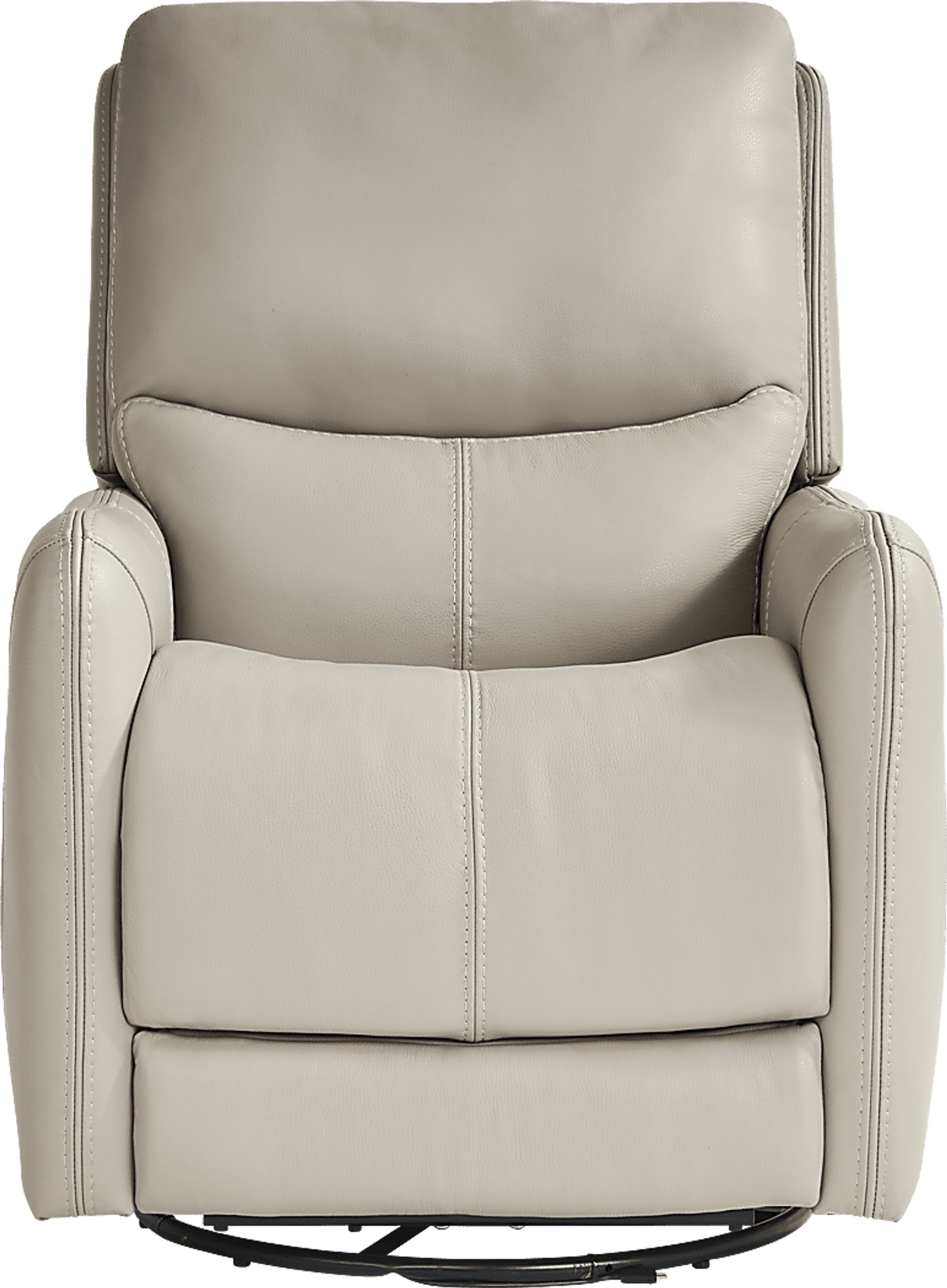 Hudson Place Dove Leather Triple Power Swivel Recliner - Image 2