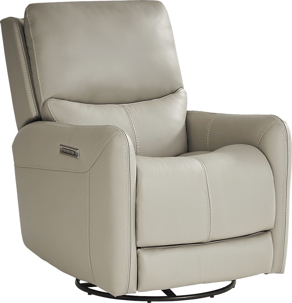 Rooms To Go Hudson Place Leather Swivel Recliner - Thumbnail 3