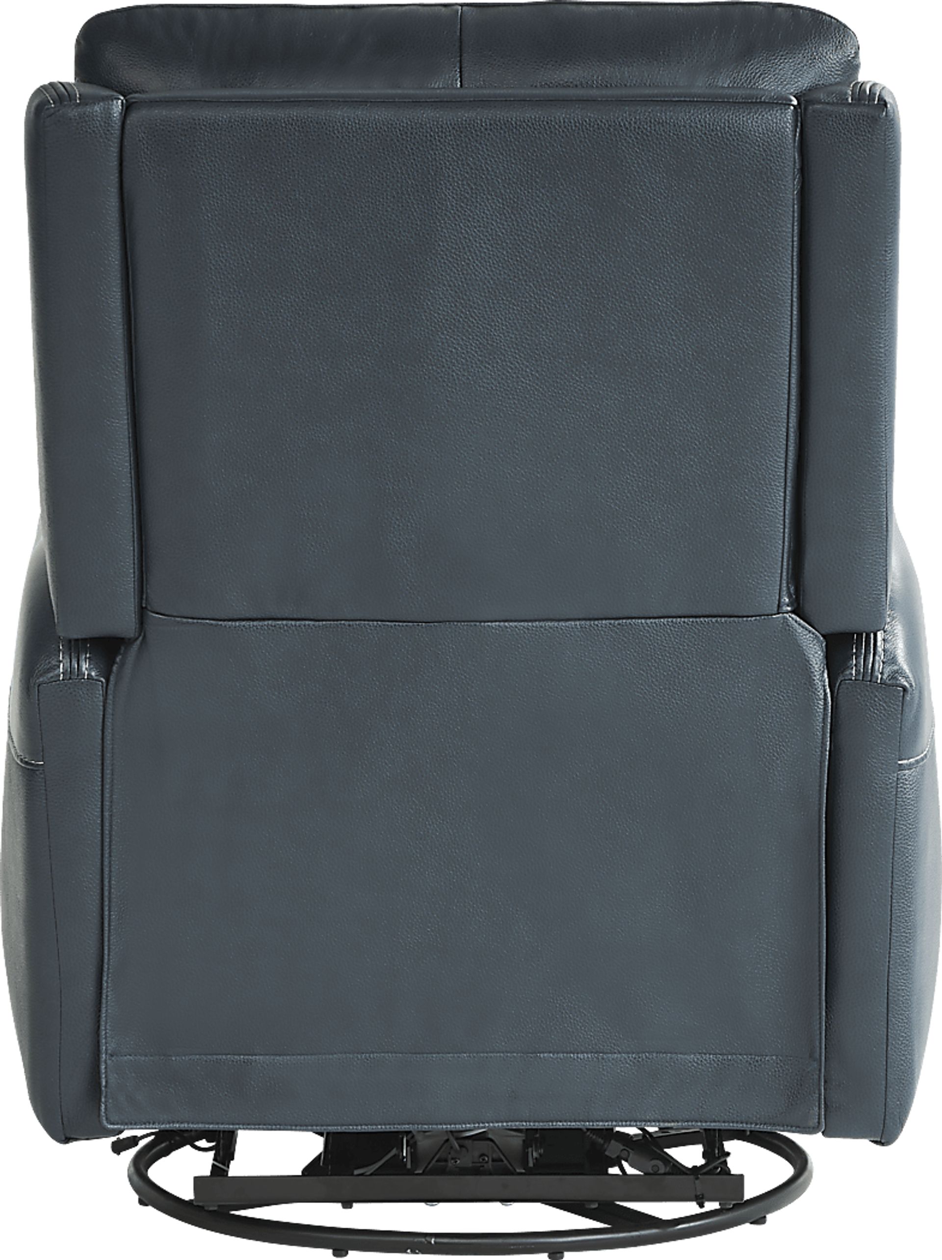 Hudson Place Ocean Leather Triple Power Swivel Recliner - Image 4