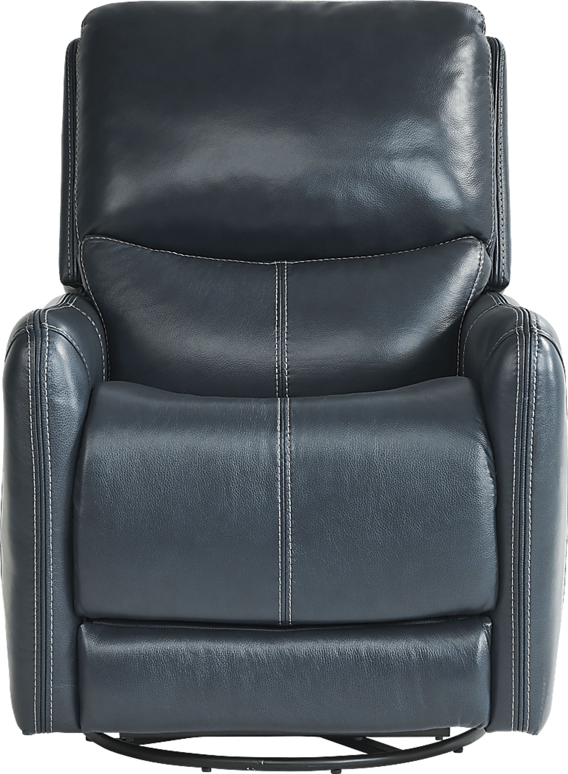 Hudson Place Ocean Leather Triple Power Swivel Recliner - Image 2