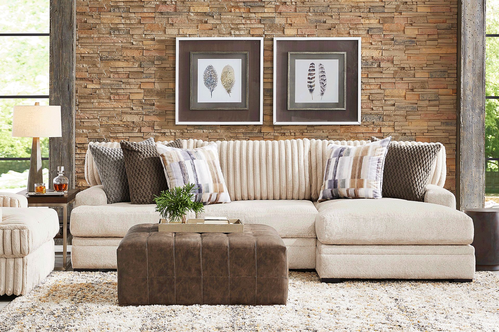 Hudson Street Beige 2 Pc Sectional - Image 2