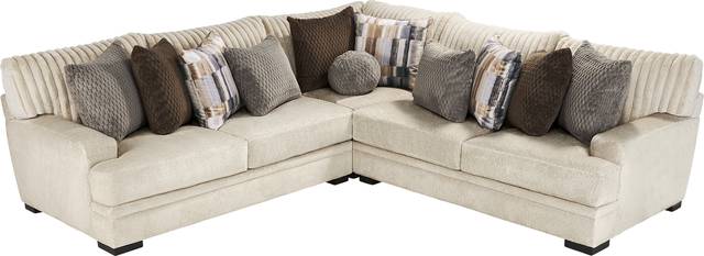 Hudson Street Beige 3 Pc Sectional - Thumbnail - Image 3