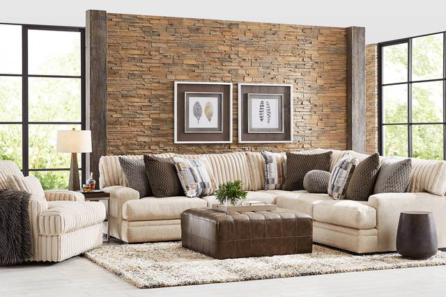 Hudson Street Beige 3 Pc Sectional - Thumbnail - Image 2