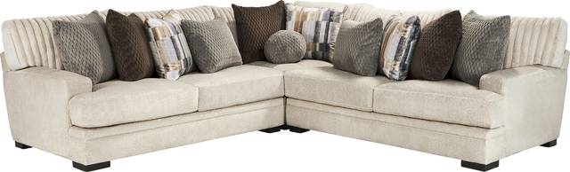 Hudson Street Beige 3 Pc Sectional - Thumbnail - Image 1