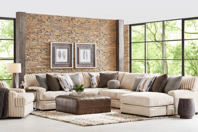 Hudson Street Beige 3 Pc Sectional - Thumbnail - Image 2