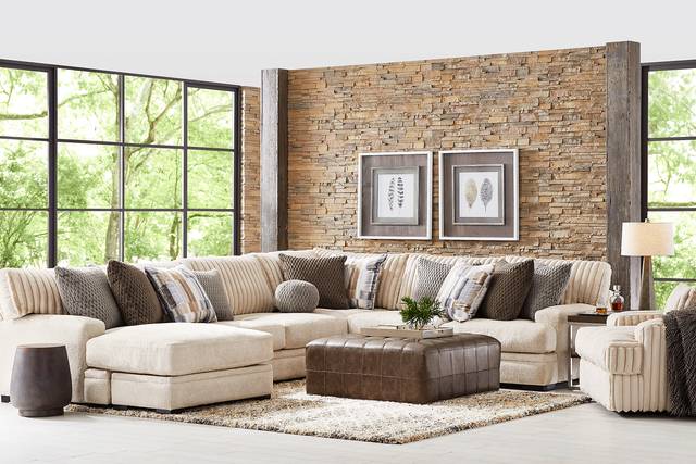 Hudson Street Beige 4 Pc Sectional - Thumbnail - Image 2