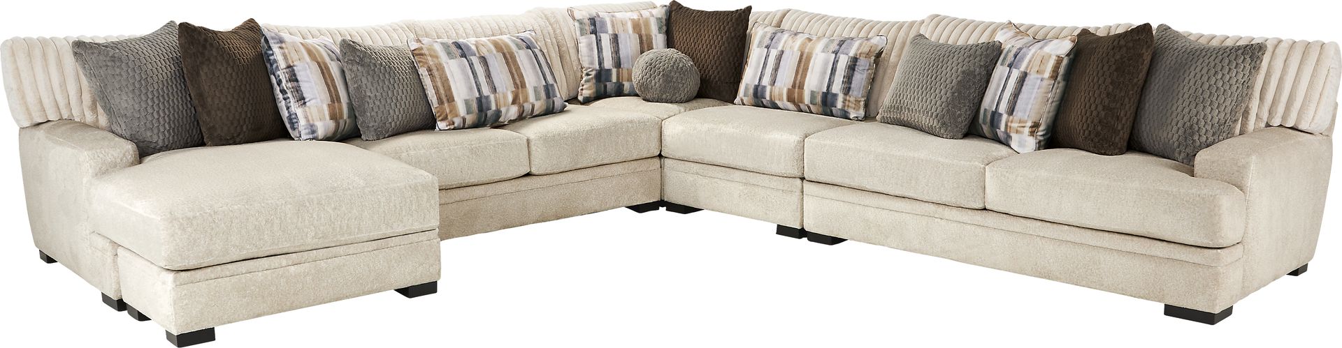 Hudson Street Beige 4 Pc Sectional - Image 1