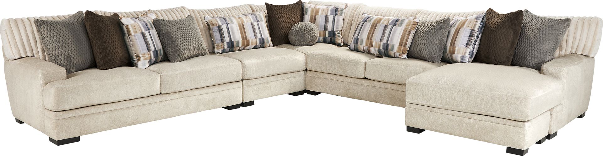 Hudson Street Beige 4 Pc Sectional - Image 1