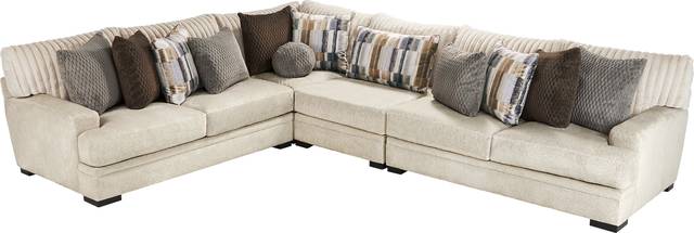 Hudson Street Beige 4 Pc Sectional - Thumbnail - Image 3