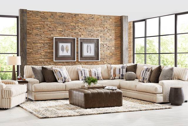 Hudson Street Beige 4 Pc Sectional - Thumbnail - Image 2