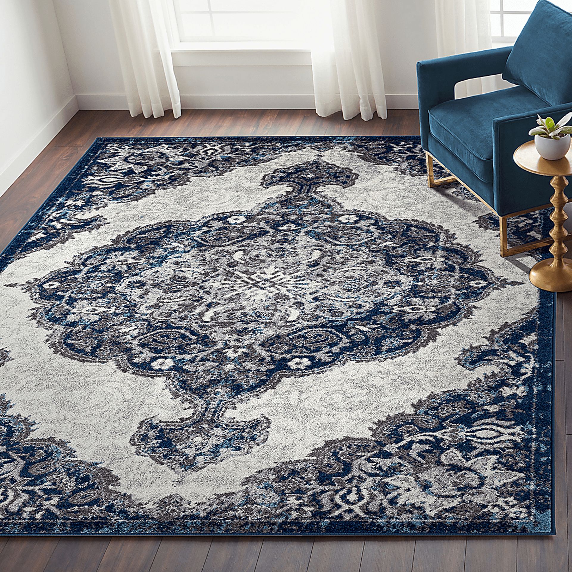 Hudtane Navy 5' x 7'6 Rug - Image 2