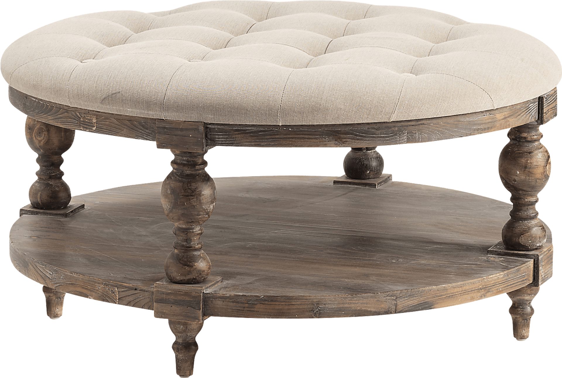 Hughlyn Cream Accent Ottoman - Image 1