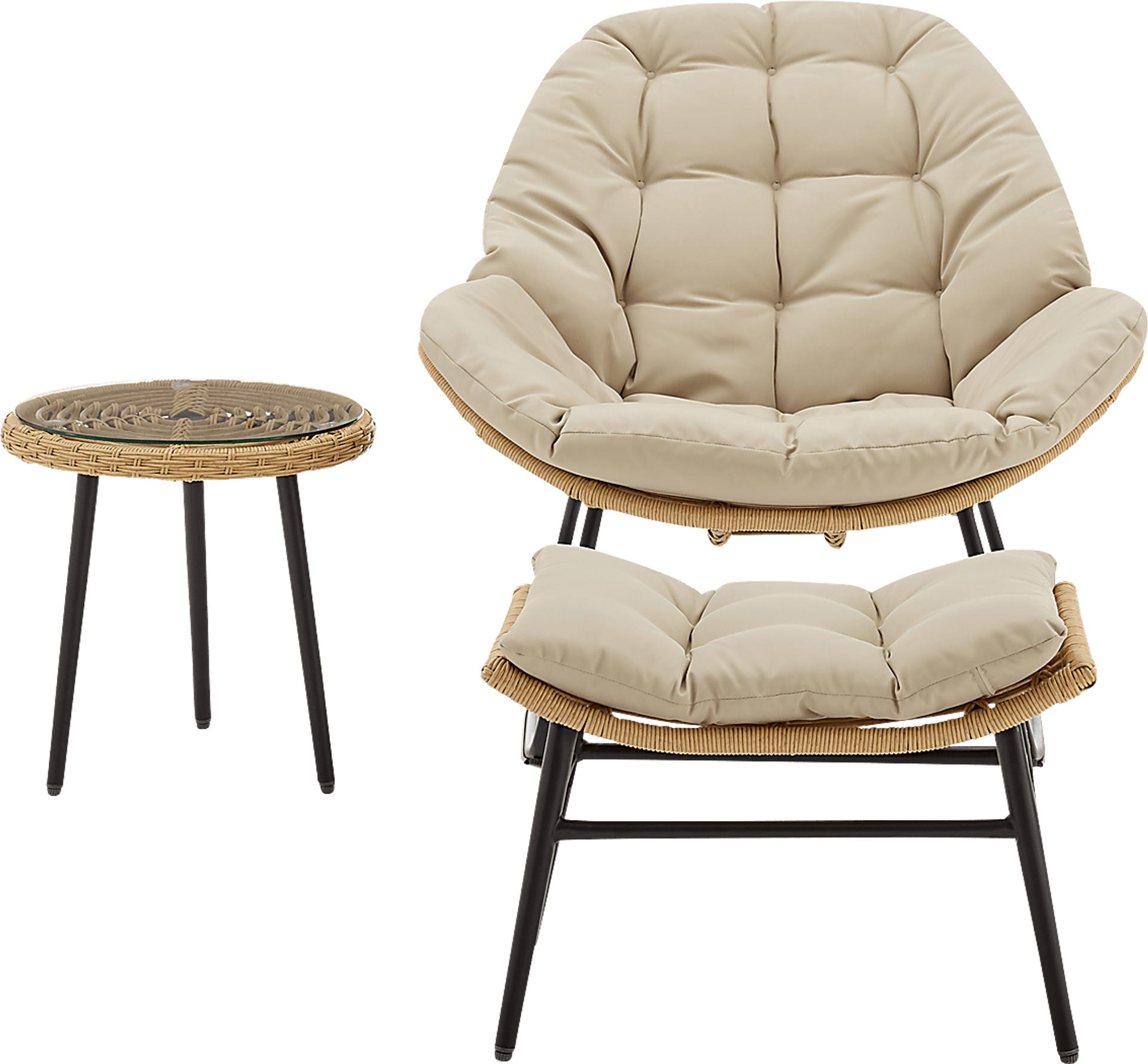 Hulnick Cream 3 Pc Rocking Chair Set