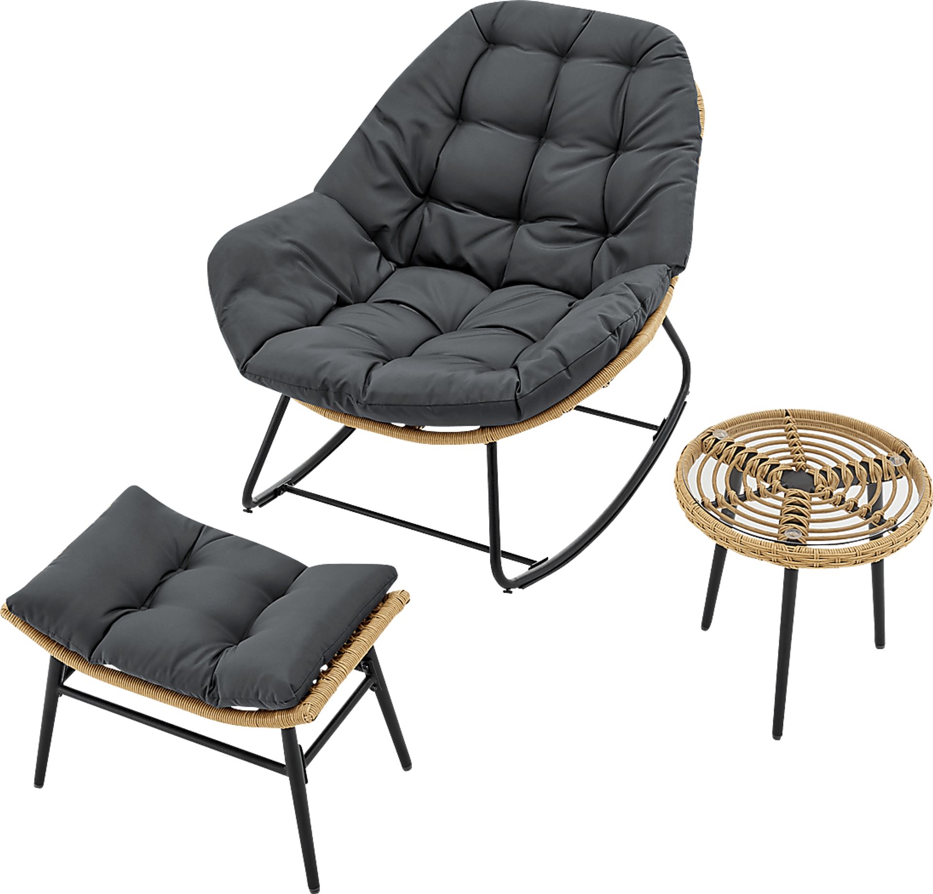 Hulnick Gray 3 Pc Rocking Chair Set - Image 4