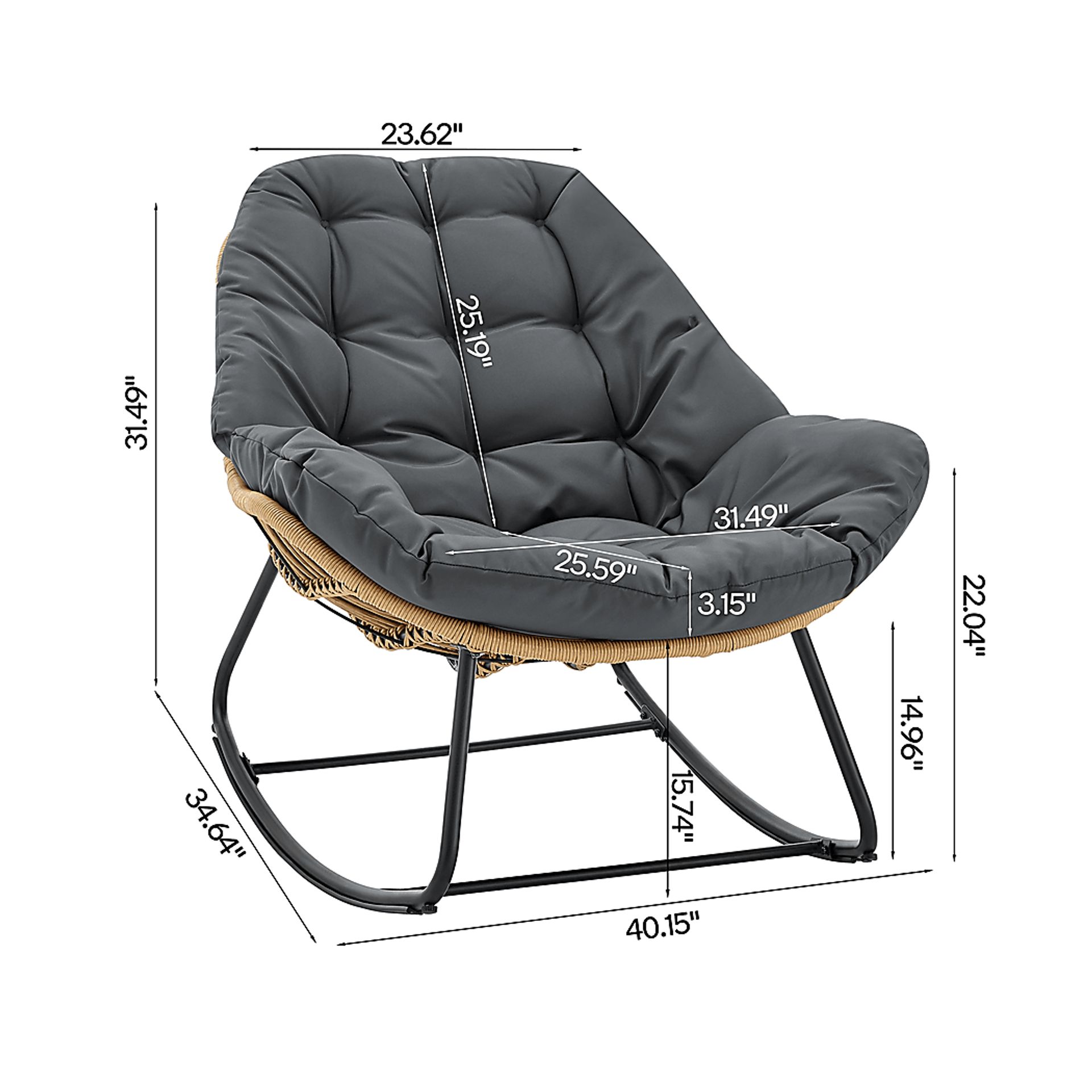 Hulnick Gray 3 Pc Rocking Chair Set - Image 10