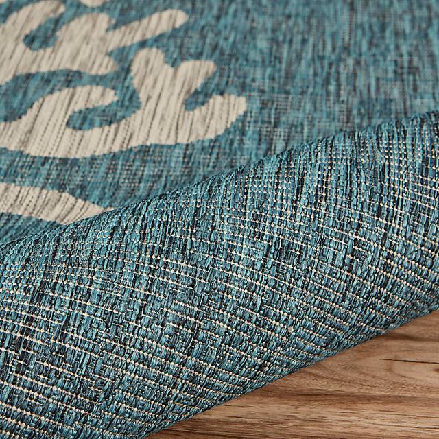 Humnia Blue/Gray 5' x 7' Indoor/Outdoor Rug - Thumbnail - Image 6