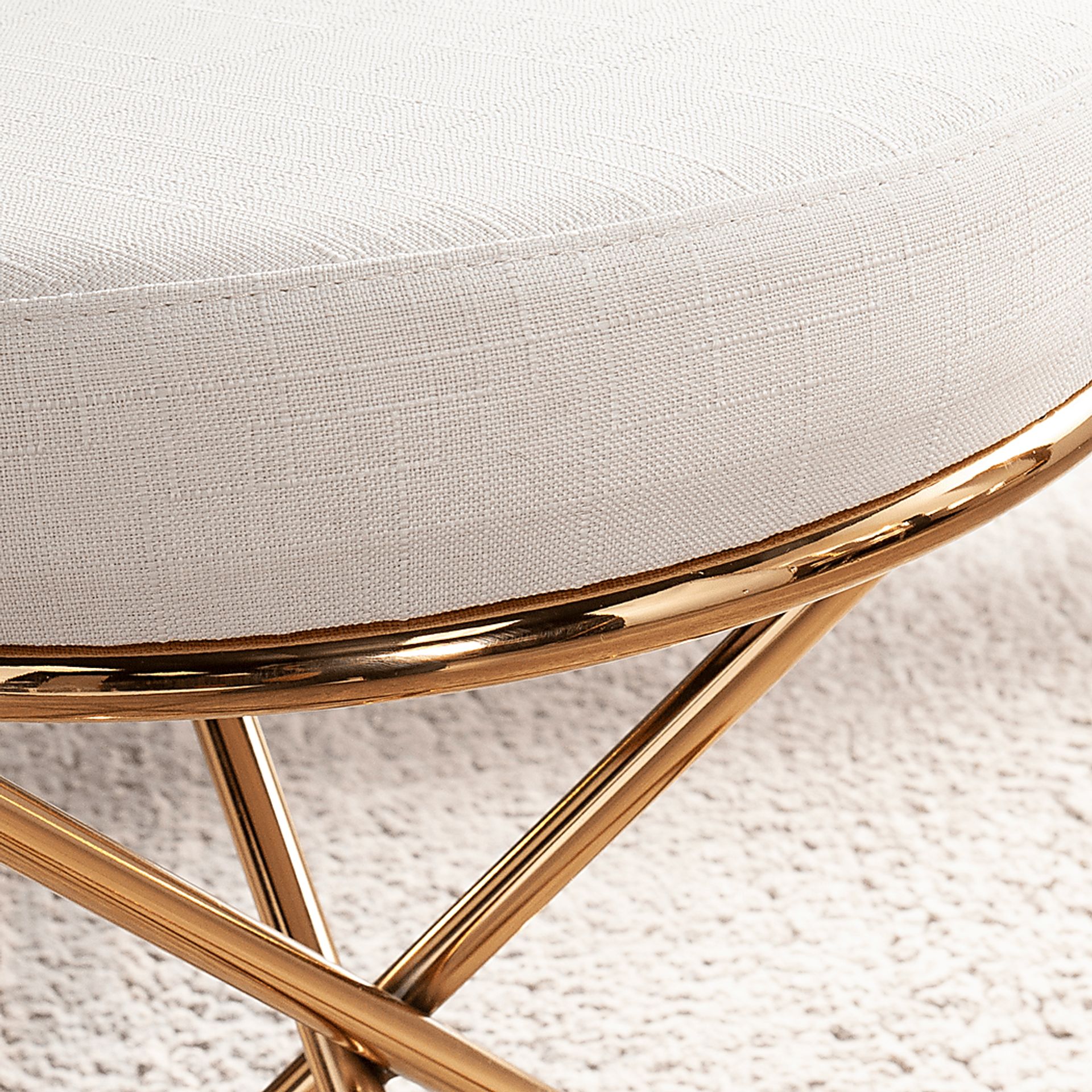 Hunley White Vanity Stool - Image 4