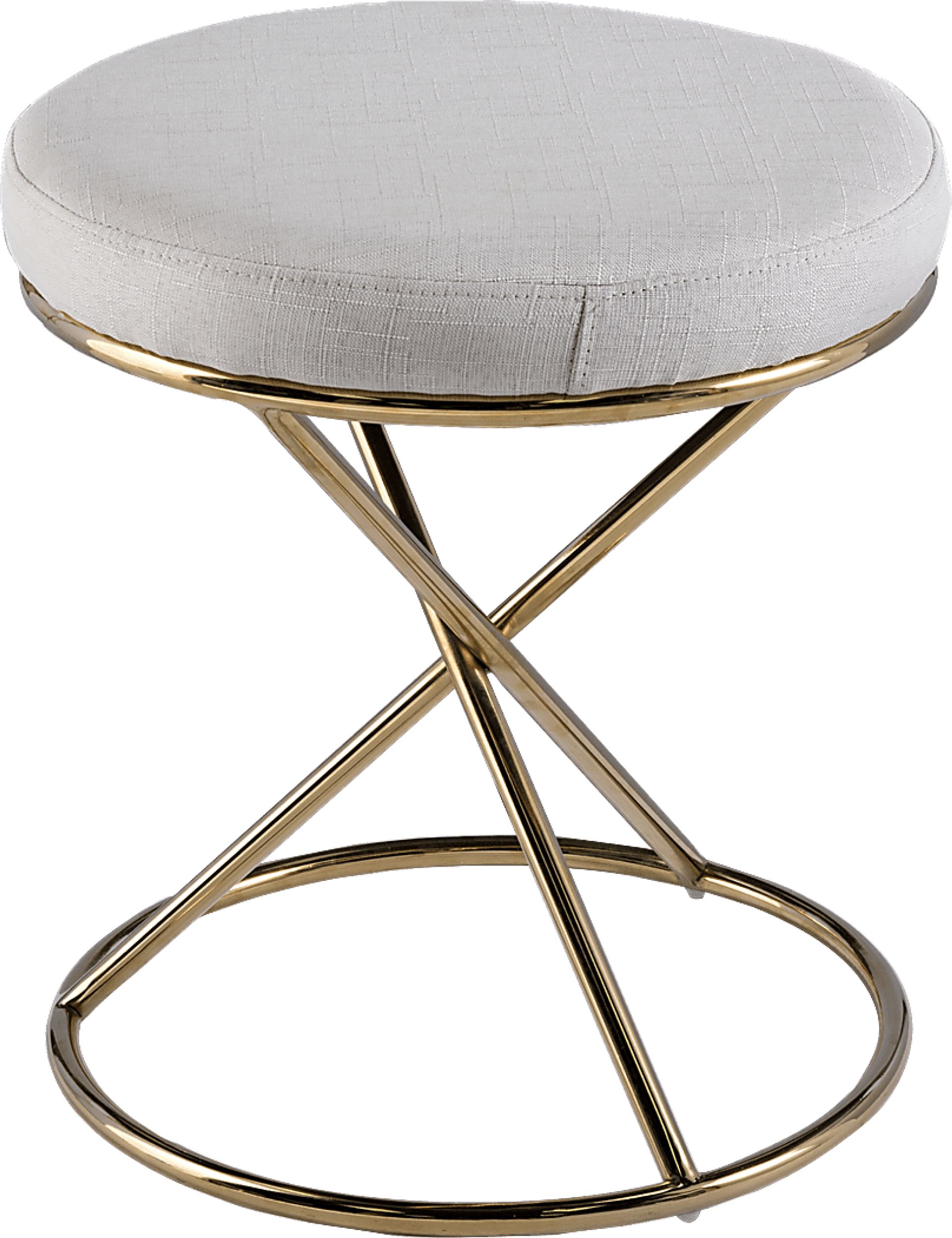 Hunley White Vanity Stool - Image 1