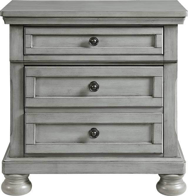 Hunnicutt Gray Nighstand with USB - Thumbnail - Image 3