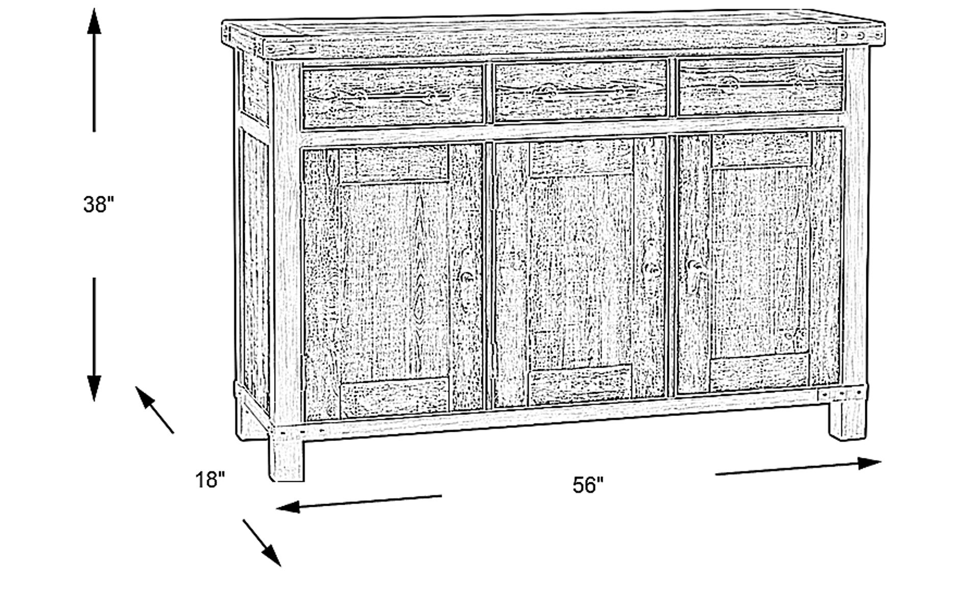 Dimension Image. Please refer to the Dimension Tab on this page for dimension details.