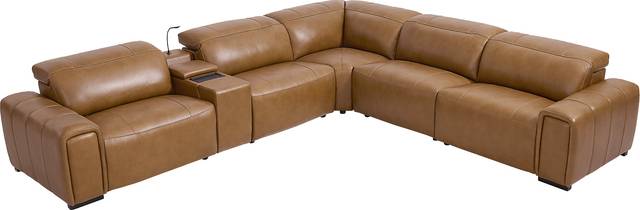 Huntington Saddle 6 Pc Leather Dual Power Sectional - Thumbnail - Image 3